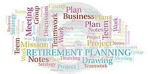 Retirement Planning word cloud.