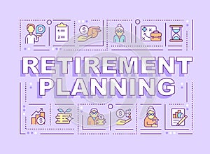 Retirement planning word concepts banner