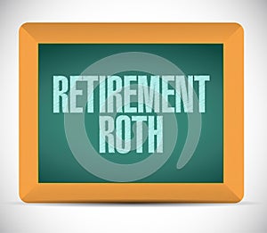 retirement roth board sign illustration
