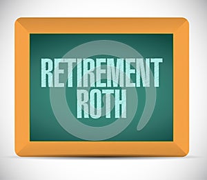 retirement roth board sign illustration photo