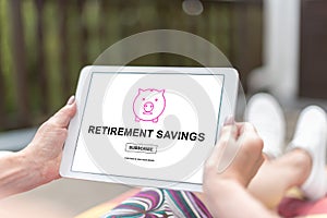 Retirement savings concept on a tablet