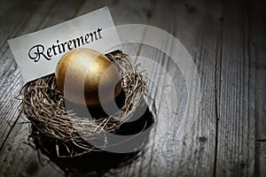 Retirement savings golden nest egg photo