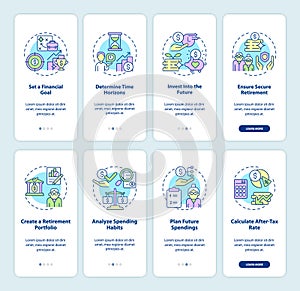 Retirement savings onboarding mobile app page screen