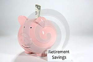 Retirement Savings Pink Piggy Bank