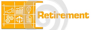 Retirement Yellow Business Symbols Grid Left Box Horizontal