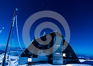 Retitis meteorological station at night