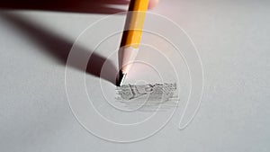 Retrace Euro coin with pencil