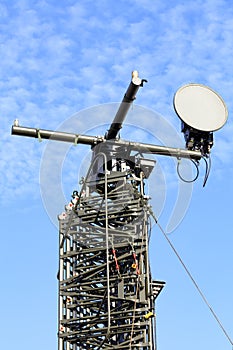 Retractable field TV antenna for the implementation of radio interception of enemy signals in wartime photo