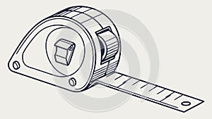 Retractable Measuring Tape: Precision Tool for Projects, vector design Generative AI