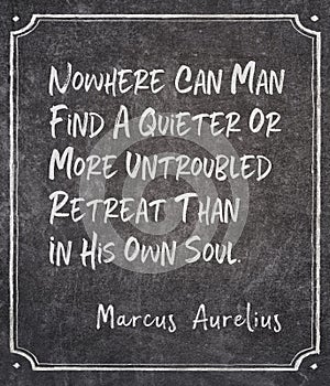 retreat in soul Aurelius quote
