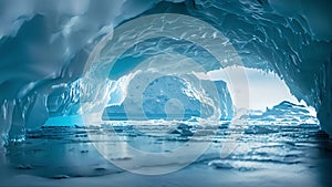 Retreat to a warm and snug ice cave after a day of exploring the majestic icebergs and frozen tundras of Antarctica.