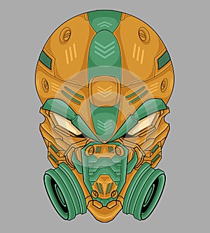 Retribution helmet alien illustration photo