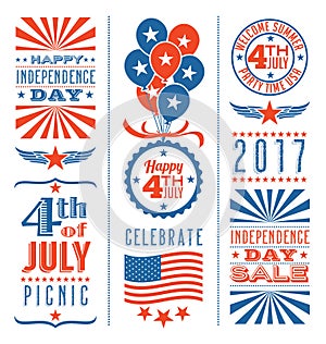 Retro 4th of July design elements