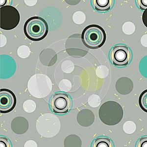 Retro 60 style pastel abstract seamless repeat with circles.