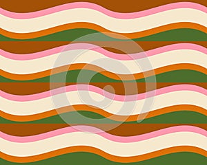 Retro 70s seamless colorful geometric pattern. Endless texture, retro background. Vector illustration