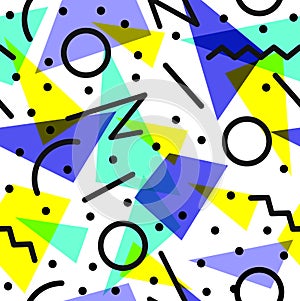 Retro 80s pattern background illustration