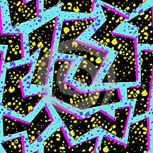 Retro 80s seamless pattern background