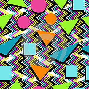 Retro 80s seamless pattern background