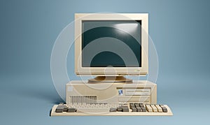 Retro 90s Beige Home PC Computer