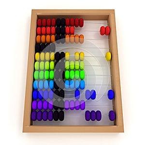 Retro abacus. 3d illustration on white