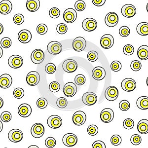 Retro abstract 50s circle dots geo seamless vector pattern.