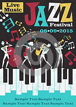 Retro Abstract Jazz Festival Poster