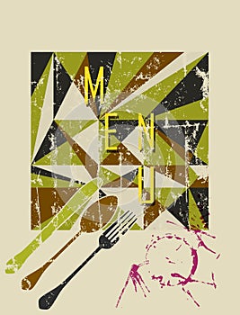 Retro abstract menu template