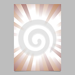 Retro abstract ray burst page template - gradient vector brochure background graphic with radial stripe pattern