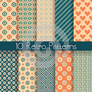 Retro abstract vector seamless patterns