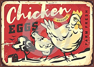 Retro advertisement for farm fresh chicken eggs