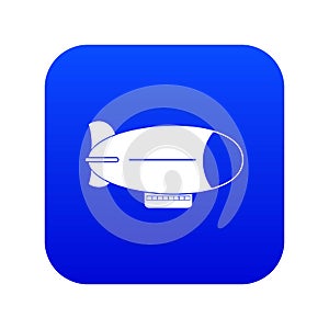 Retro airship icon digital blue