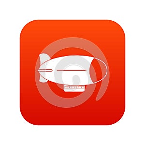 Retro airship icon digital red