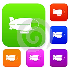 Retro airship set color collection