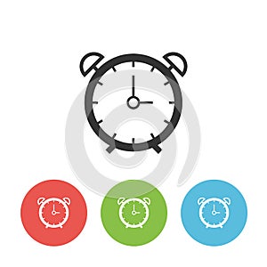 Retro alarm clock single icon