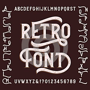 Retro alphabet font with alternates. Letters, numbers and symbols.