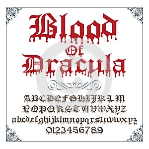 Retro alphabet font. Font. Typeface. Script. Old style - vintage script font