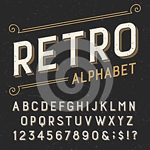 Retro alphabet vector font.