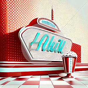 Retro American Diner AI Illustration