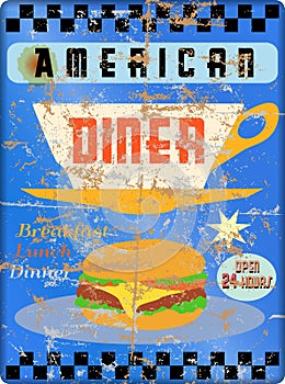 Retro american diner sign,