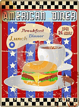 Retro american diner sign