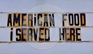 Retro american food sign on route 66. photo