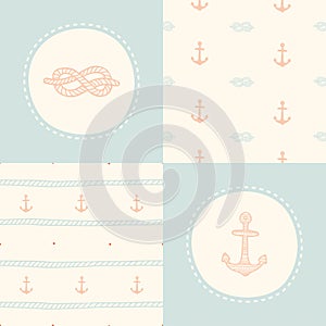 Retro anchor pattern set.