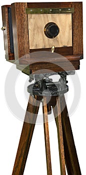 Retro Antique Tintype Camera Isolated