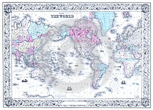 Retro Antique World Map Background photo