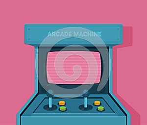 Retro arcade machine. Flat style vector illustration