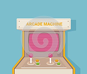 Retro arcade machine. Flat style vector illustration