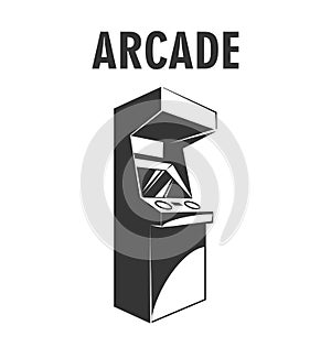 Retro arcade video game machine. Gaming machine icon. Vector