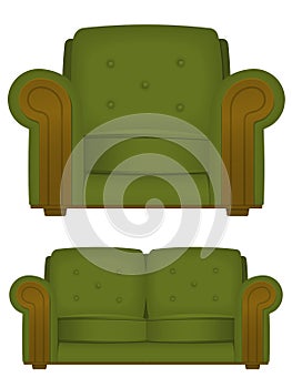 Retro armchair and couch