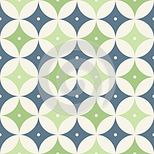 Retro Atomic 1950s Mid Century Vintage Seamless Background Circles