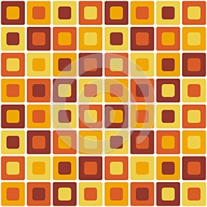 Retro Atomic square capsules yellow orange